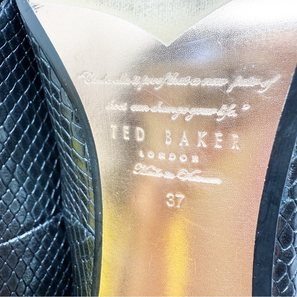 Ted Baker Black Reptile Skin Stiletto Pumps Heels Size 37 EUR / 6 US - Picture 9 of 9